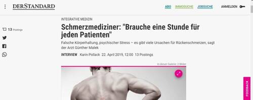 Schmerzmediziner: „Brauche eine Stunde für jeden Patienten